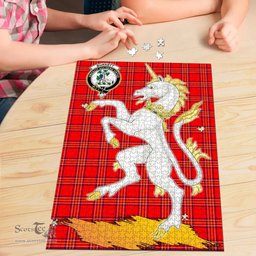 Scottish Burnett Modern Clan Tartan Puzzle - Unicorn Style Scottish Plaid Tartan Plaid