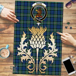 Scottish Baird Ancient Clan Tartan Puzzle - Thistle Gold Style Scottish Plaid Tartan Plaid