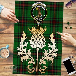 Scottish Kinloch Clan Tartan Puzzle - Thistle Gold Style Scottish Plaid Tartan Plaid