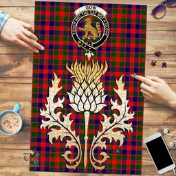 Scottish Gow Modern Clan Tartan Puzzle - Thistle Gold Style Scottish Plaid Tartan Plaid