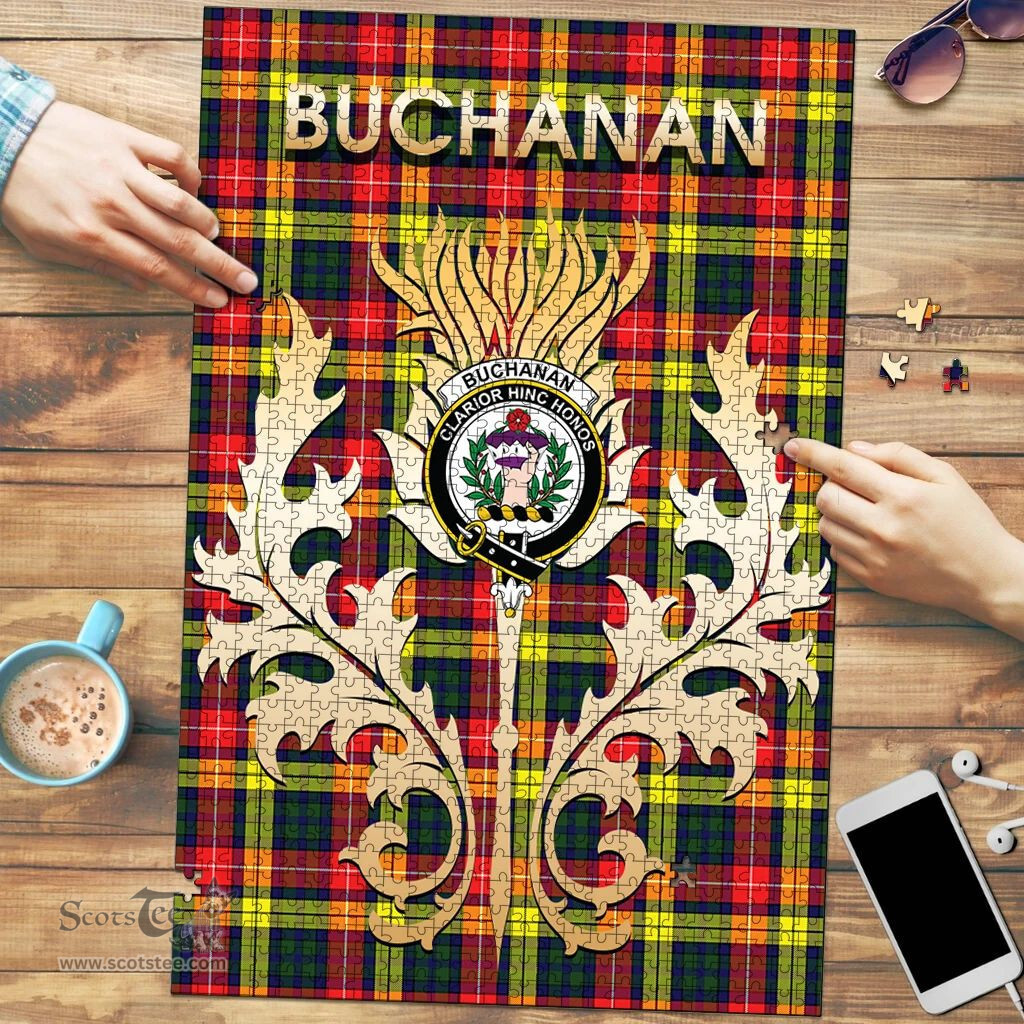 Scottish Buchanan Modern Clan Tartan Puzzle - Thistle Scotland Style Scottish Plaid Tartan Plaid