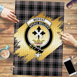 Scottish Moffat Modern Clan Tartan Puzzle - Gold Style Scottish Plaid Tartan Plaid