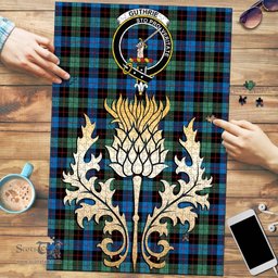 Scottish Guthrie Ancient Clan Tartan Puzzle - Thistle Gold Style Scottish Plaid Tartan Plaid