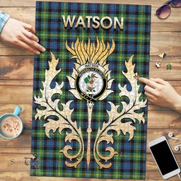 Scottish Watson Ancient Clan Tartan Puzzle - Thistle Scotland Style Scottish Plaid Tartan Plaid