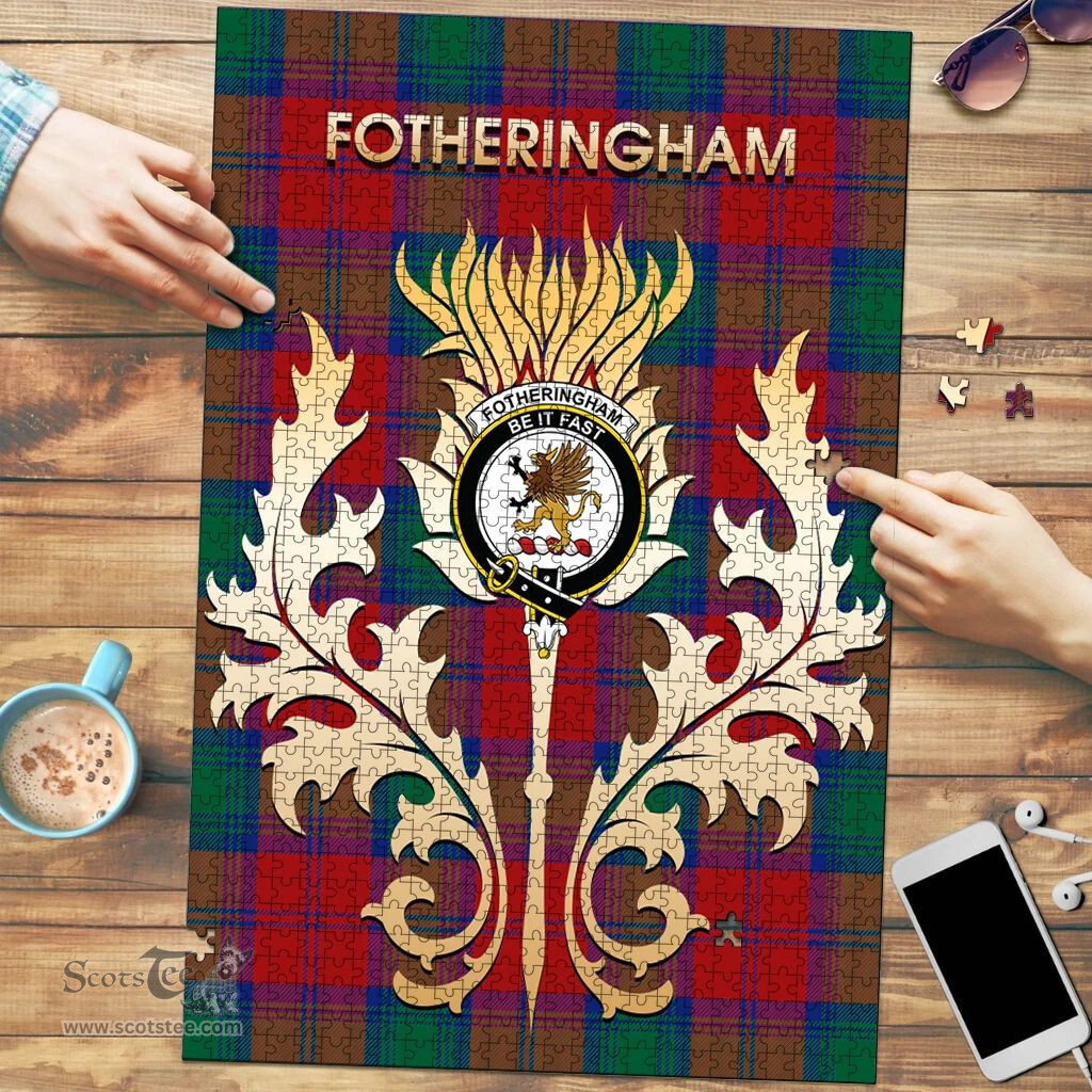 Scottish Fotheringham Modern Clan Tartan Puzzle - Thistle Scotland Style Scottish Plaid Tartan Plaid