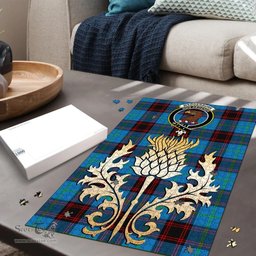 Scottish Wedderburn Clan Tartan Puzzle - Thistle Gold Style Scottish Plaid Tartan Plaid