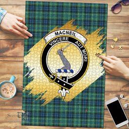 Scottish MacNeil of Colonsay Ancient Clan Tartan Puzzle - Gold Style Scottish Plaid Tartan Plaid