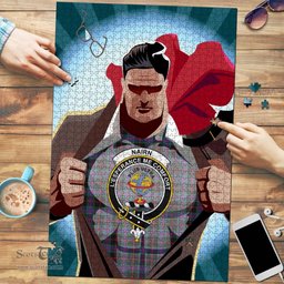 Scottish Nairn Clan Tartan Puzzle - Supper Hero Style Scottish Plaid Tartan Plaid