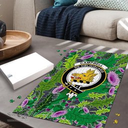 Scottish Campbell Argyll Modern Clan Tartan Puzzle - Thistle Pattern Style Scottish Plaid Tartan Plaid