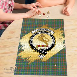 Scottish MacKintosh Hunting Ancient Clan Tartan Puzzle - Gold Style Scottish Plaid Tartan Plaid