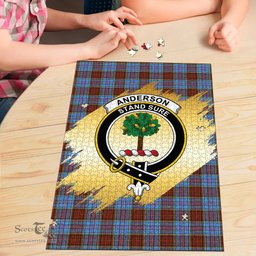 Scottish Anderson Modern Clan Tartan Puzzle - Gold Style Scottish Plaid Tartan Plaid