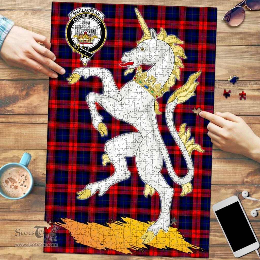 Scottish MacLachlan Modern Clan Tartan Puzzle - Unicorn Style Scottish Plaid Tartan Plaid