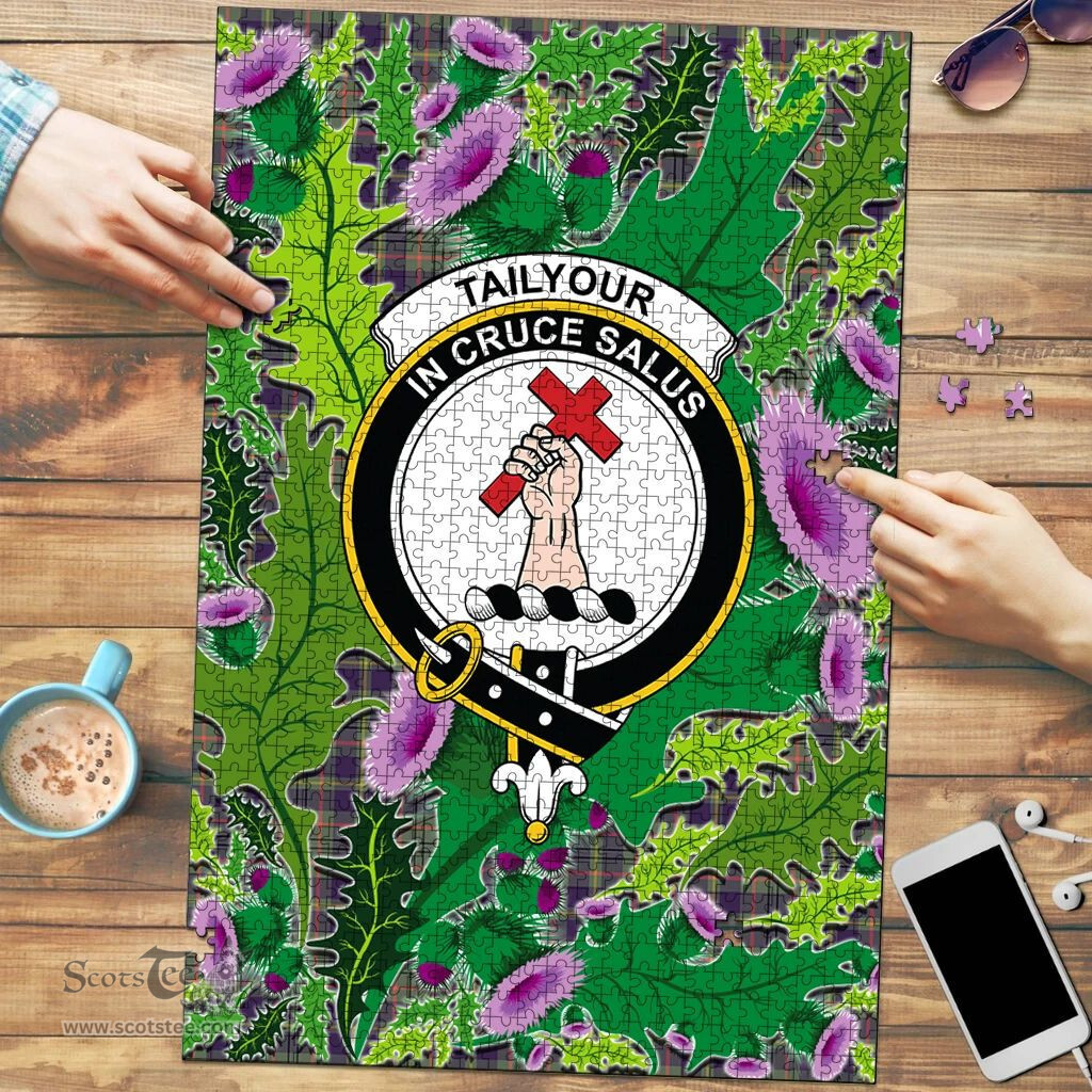 Scottish Taylor Weathered Clan Tartan Puzzle - Thistle Pattern Style Scottish Plaid Tartan Plaid