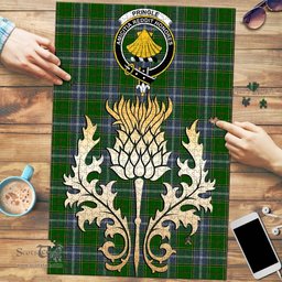 Scottish Pringle Clan Tartan Puzzle - Thistle Gold Style Scottish Plaid Tartan Plaid