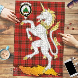 Scottish Grant Weathered Clan Tartan Puzzle - Unicorn Style Scottish Plaid Tartan Plaid