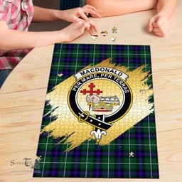 Scottish MacDonald of the Isles Hunting Modern Clan Tartan Puzzle - Gold Style Scottish Plaid Tartan Plaid