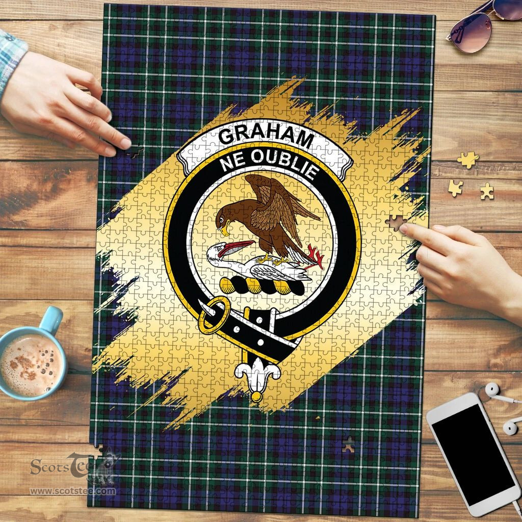 Scottish Graham of Montrose Modern Clan Tartan Puzzle - Gold Style Scottish Plaid Tartan Plaid