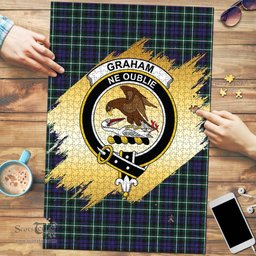 Scottish Graham of Montrose Modern Clan Tartan Puzzle - Gold Style Scottish Plaid Tartan Plaid