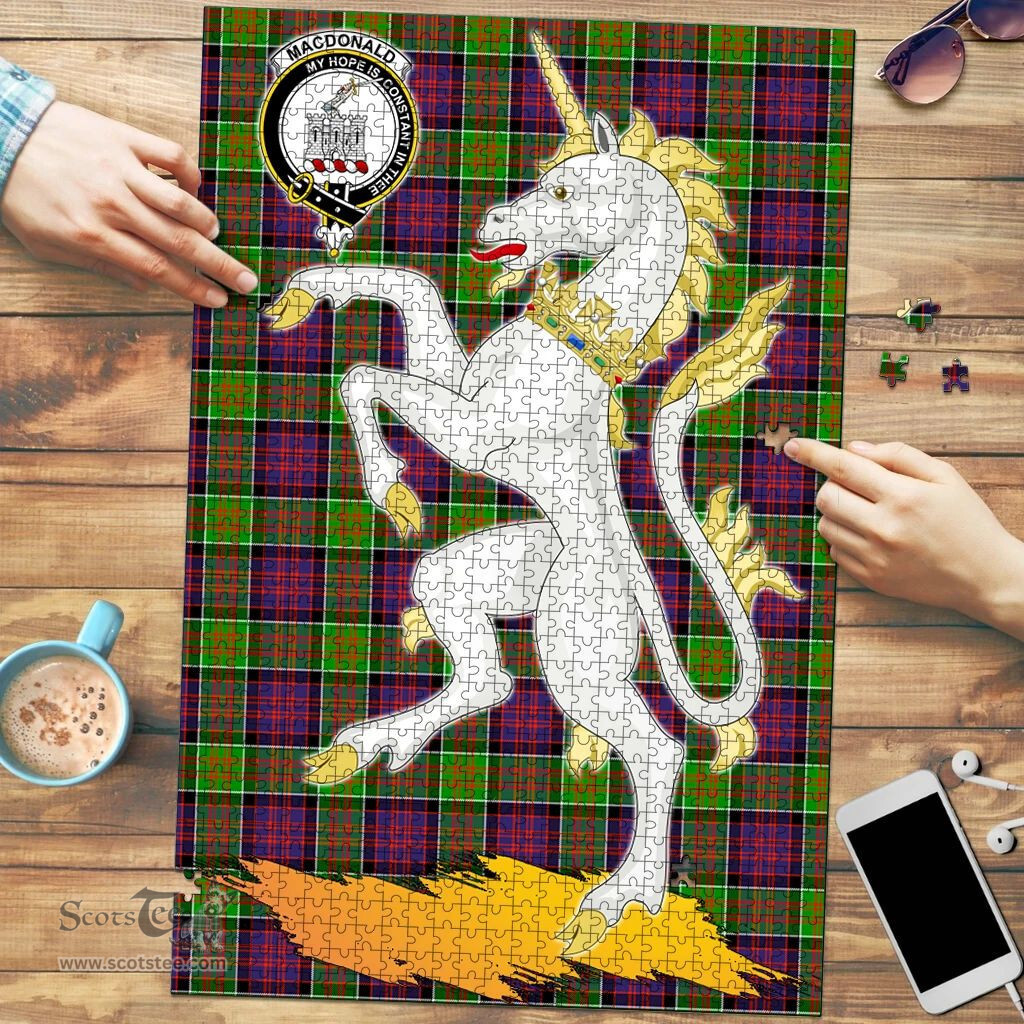 Scottish MacDonald of Clanranald Clan Tartan Puzzle - Unicorn Style Scottish Plaid Tartan Plaid