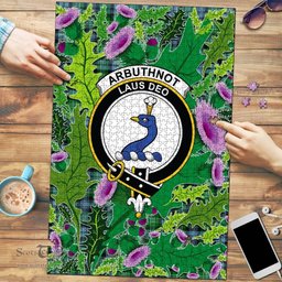 Scottish Arbuthnot Ancient Clan Tartan Puzzle - Thistle Pattern Style Scottish Plaid Tartan Plaid