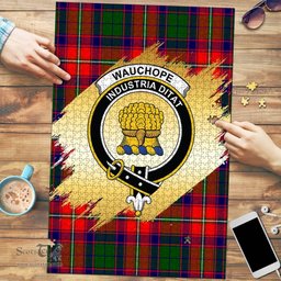 Scottish Wauchope Clan Tartan Puzzle - Gold Style Scottish Plaid Tartan Plaid