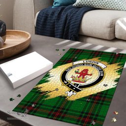 Scottish Lundin Clan Tartan Puzzle - Gold Style Scottish Plaid Tartan Plaid