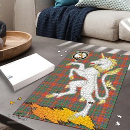Scottish MacKintosh Ancient Clan Tartan Puzzle - Unicorn Style Scottish Plaid Tartan Plaid