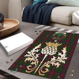 Scottish Cairns Clan Tartan Puzzle - Thistle Gold Style Scottish Plaid Tartan Plaid