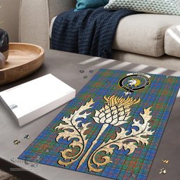 Scottish Stewart of Appin Hunting Ancient Clan Tartan Puzzle - Thistle Gold Style Scottish Plaid Tartan Plaid