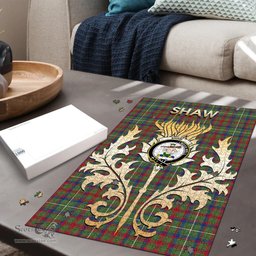 Scottish Shaw Green Modern Clan Tartan Puzzle - Thistle Scotland Style Scottish Plaid Tartan Plaid