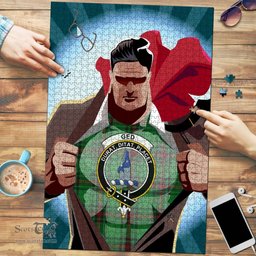 Scottish Ged Clan Tartan Puzzle - Supper Hero Style Scottish Plaid Tartan Plaid