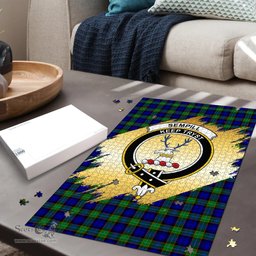 Scottish Sempill Modern Clan Tartan Puzzle - Gold Style Scottish Plaid Tartan Plaid