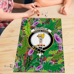 Scottish Chisholm Ancient Clan Tartan Puzzle - Thistle Pattern Style Scottish Plaid Tartan Plaid