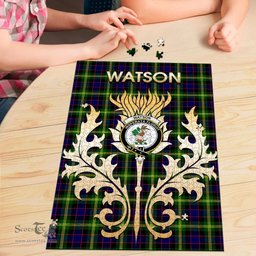 Scottish Watson Modern Clan Tartan Puzzle - Thistle Scotland Style Scottish Plaid Tartan Plaid