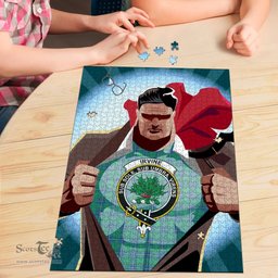 Scottish Irvine Ancient Clan Tartan Puzzle - Supper Hero Style Scottish Plaid Tartan Plaid