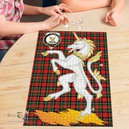 Scottish Stewart Royal Modern Clan Tartan Puzzle - Unicorn Style Scottish Plaid Tartan Plaid