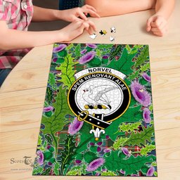 Scottish Norvel Clan Tartan Puzzle - Thistle Pattern Style Scottish Plaid Tartan Plaid
