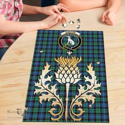 Scottish Hunter Ancient Clan Tartan Puzzle - Thistle Gold Style Scottish Plaid Tartan Plaid
