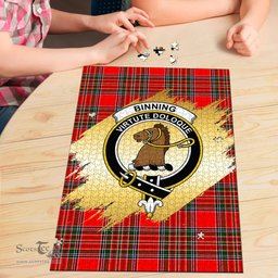Scottish Binning Clan Tartan Puzzle - Gold Style Scottish Plaid Tartan Plaid