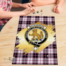 Scottish MacPherson Hunting Modern Clan Tartan Puzzle - Gold Style Scottish Plaid Tartan Plaid