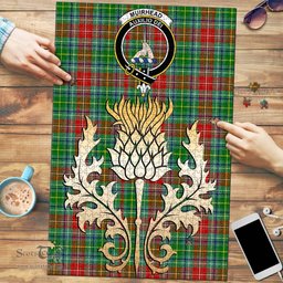 Scottish Muirhead Clan Tartan Puzzle - Thistle Gold Style Scottish Plaid Tartan Plaid