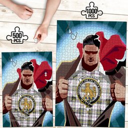 Scottish MacPherson Dress Modern Clan Tartan Puzzle - Supper Hero Style Scottish Plaid Tartan Plaid