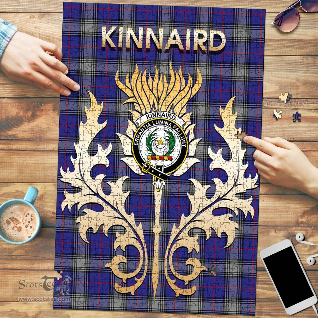 Scottish Kinnaird Clan Tartan Puzzle - Thistle Scotland Style Scottish Plaid Tartan Plaid