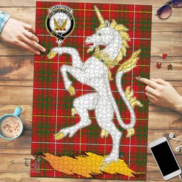 Scottish Carruthers Modern Clan Tartan Puzzle - Unicorn Style Scottish Plaid Tartan Plaid