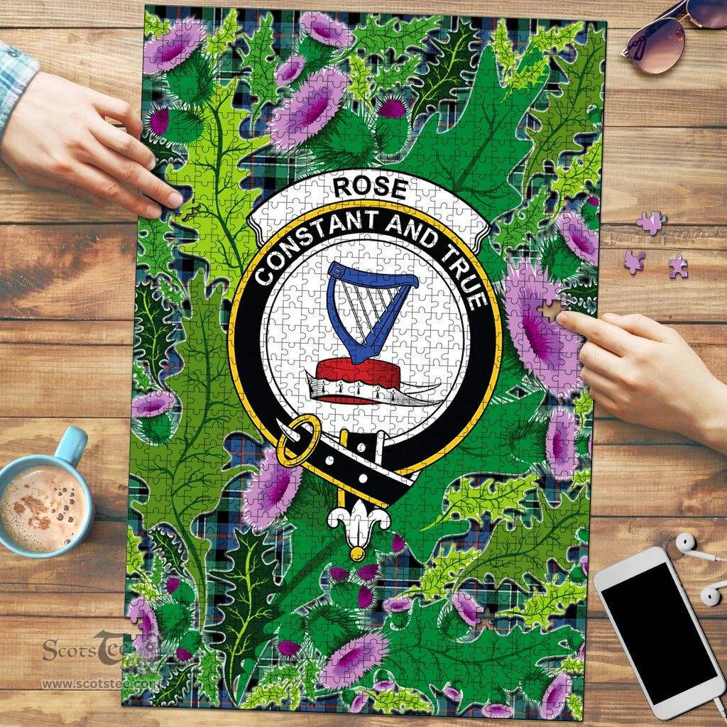 Scottish Rose Hunting Ancient Clan Tartan Puzzle - Thistle Pattern Style Scottish Plaid Tartan Plaid