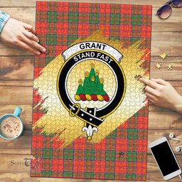 Scottish Grant Ancient Clan Tartan Puzzle - Gold Style Scottish Plaid Tartan Plaid