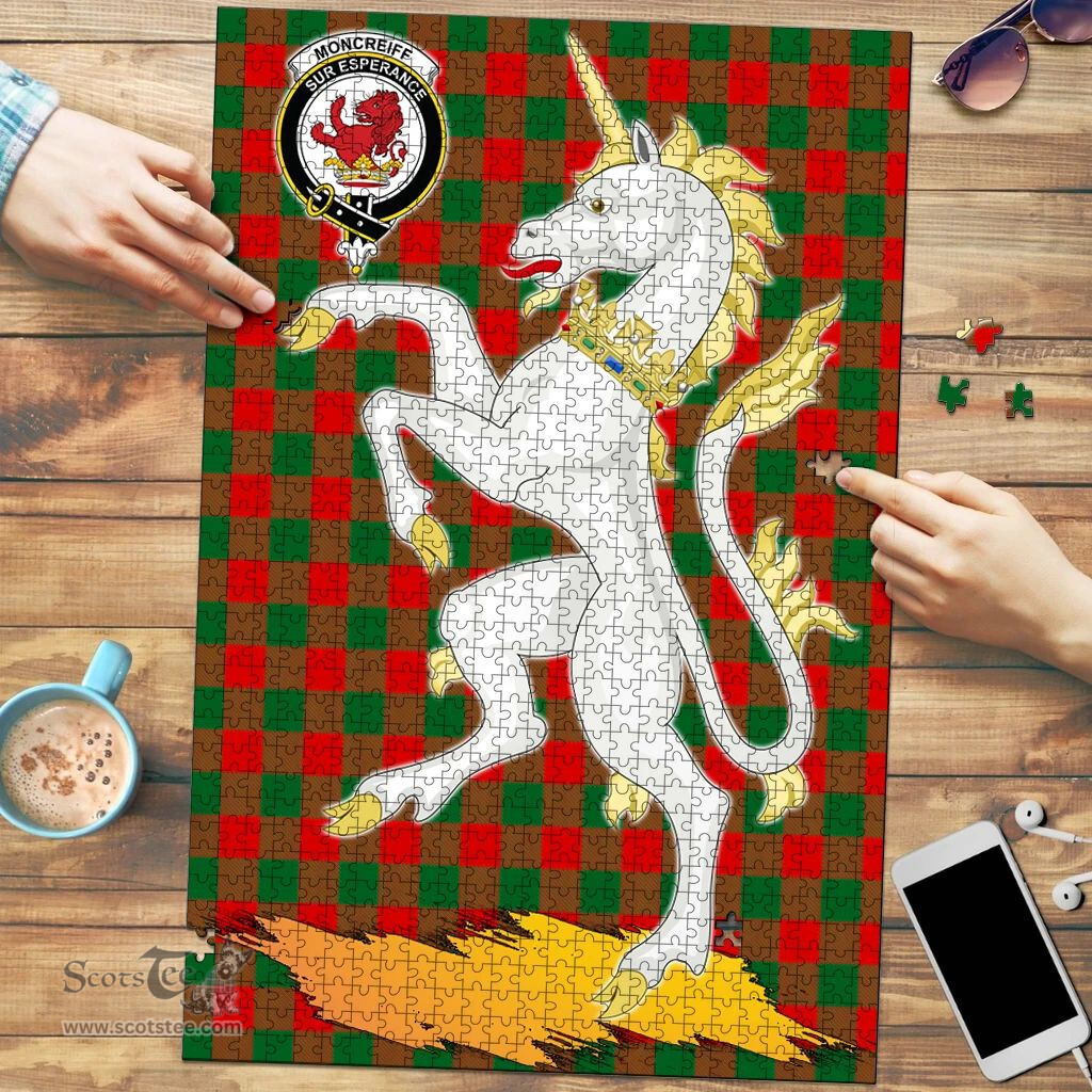 Scottish Moncrieff Clan Tartan Puzzle - Unicorn Style Scottish Plaid Tartan Plaid
