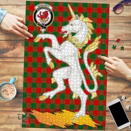 Scottish Moncrieff Clan Tartan Puzzle - Unicorn Style Scottish Plaid Tartan Plaid