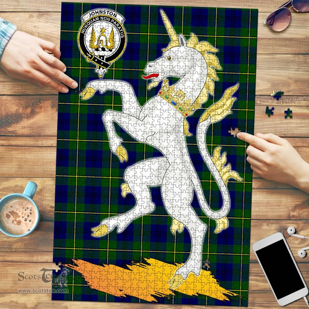 Scottish Johnston Modern Clan Tartan Puzzle - Unicorn Style Scottish Plaid Tartan Plaid