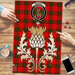 Scottish Maxwell Modern Clan Tartan Puzzle - Thistle Gold Style Scottish Plaid Tartan Plaid